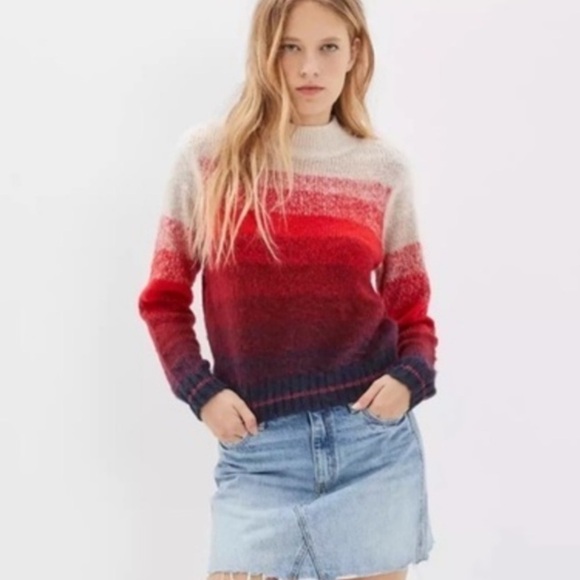 American Eagle Women’s Size Medium Ombre Chunky Knittedd Mock Neck Sweater - Picture 1 of 11